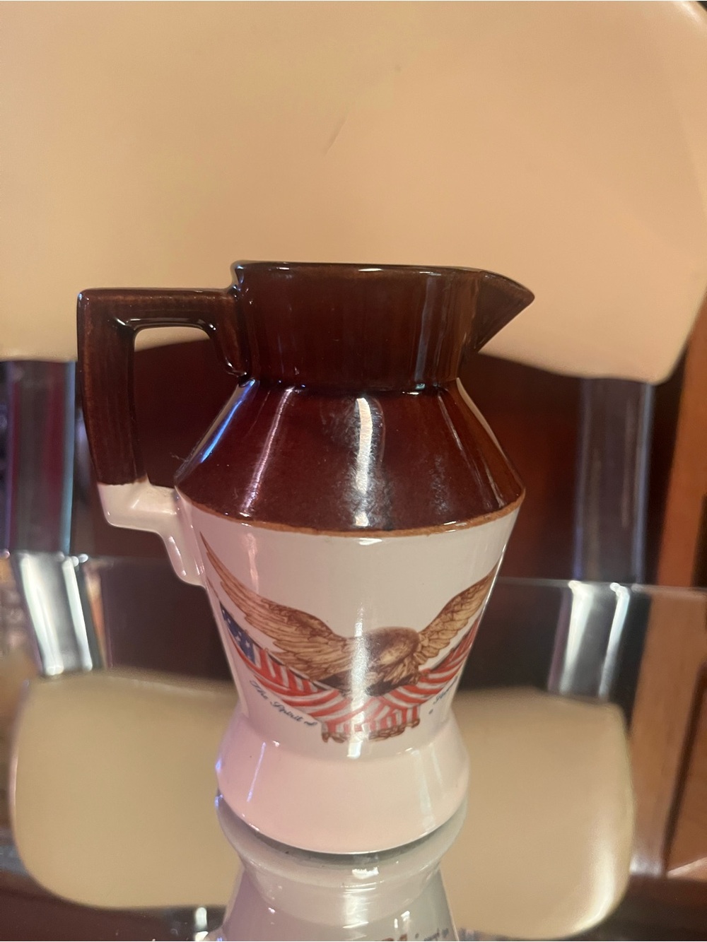 Vintage McCoy Ceramic Pitcher with Eagle Motif